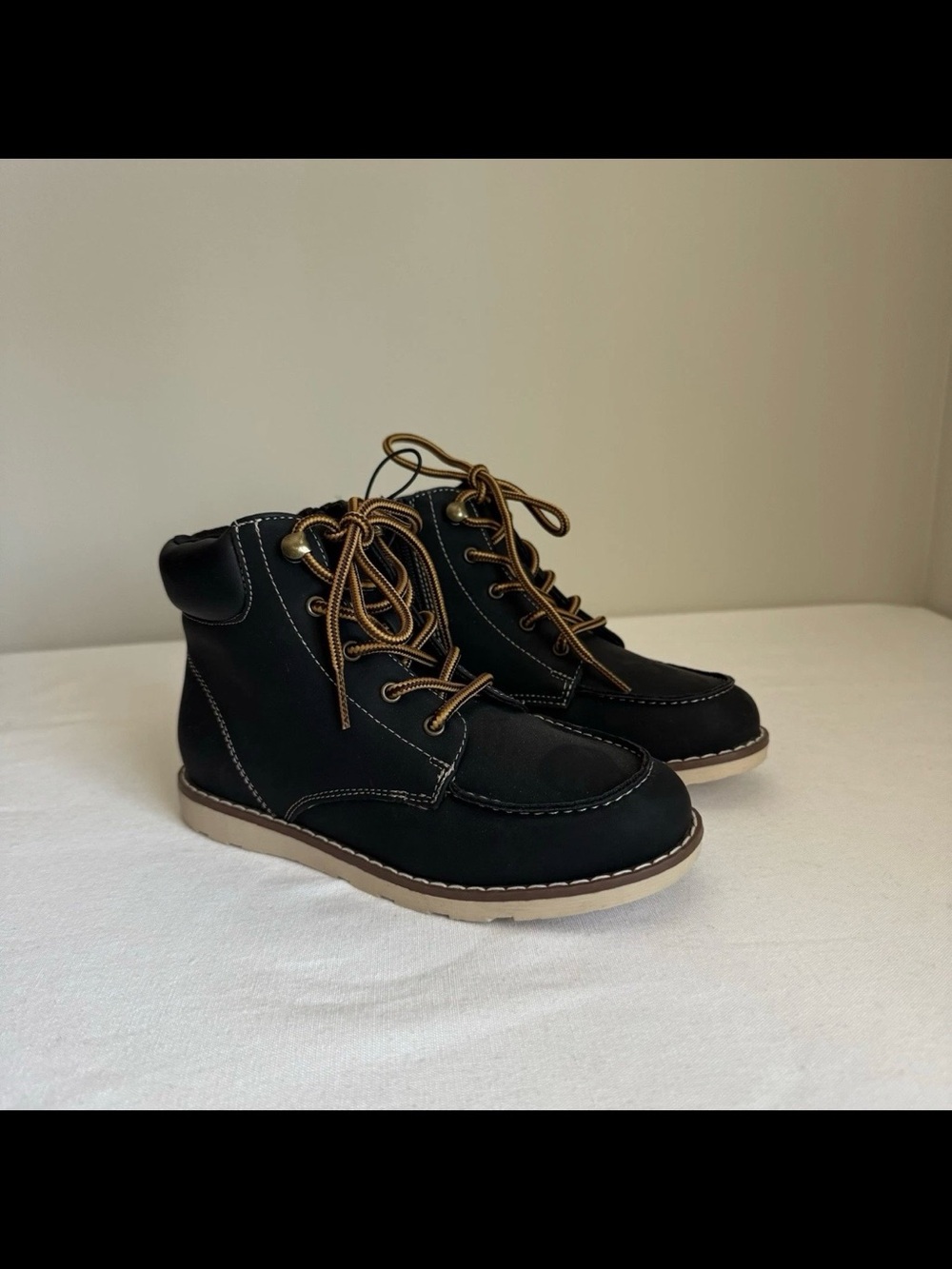 Sonoma Goods Kids Black Lace-Up Ankle Boots with Easy Zip NEW